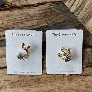 Set of 2 Pins/ Bunny and Crown
